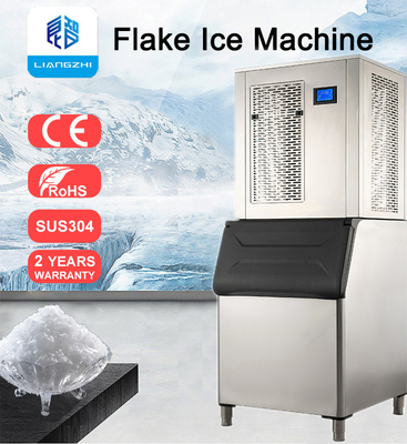 155KG Ηλεκτρικό ρεύμα 6.2A Θάλασσας Νερό Φλάκης Ice Machine LZ-02 SUS 304 Ice Flaker