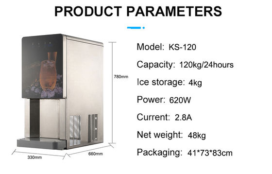 120kg ανά ημέρα ψυκτικό R404a KS-120 παγομηχανή Διανεμητής νερού με αποθήκευση πάγου 4kg