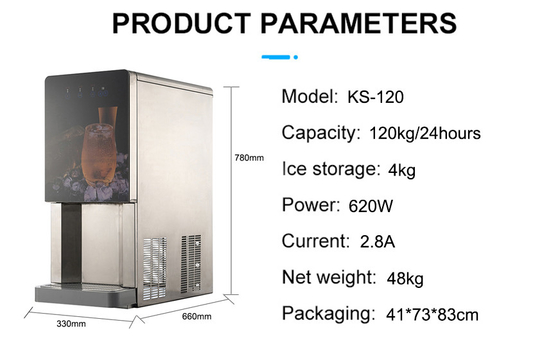 330*680*780mm KS-120 Προσαρμοσμένη μηχανή παγοποιίας και μηχανή διανομής νερού με διανομή