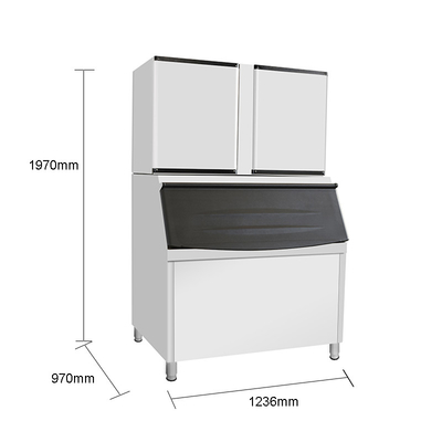 220kg Ημερήσια LZ-1500 Εμπορική μηχανή κατασκευής πάγου με κύβους Kfc